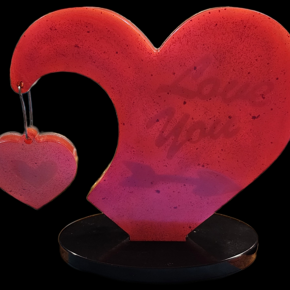 Red Heart-Shaped Art Piece